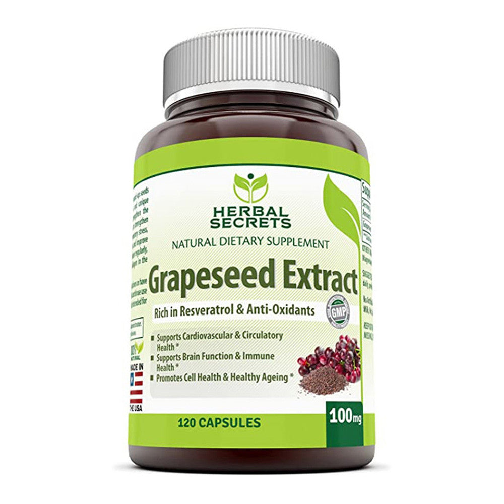 Amazing Nutrition Herbal Secrets Grapeseed Extract 100 Mg Capsules, 120 Ea